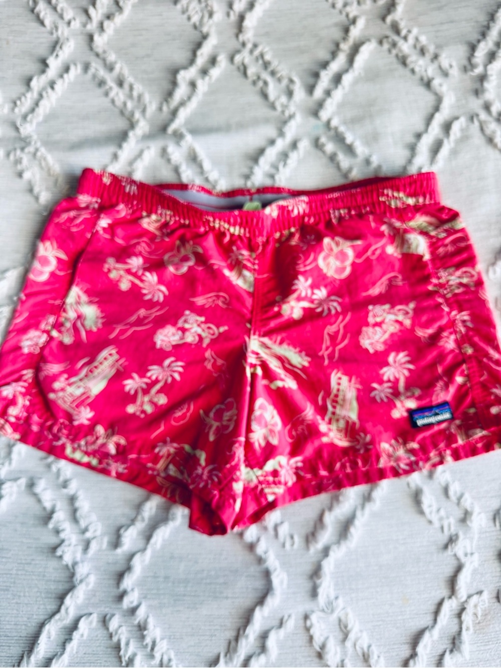 Patagonia PINK Baggies Tropical Hawaiian Swim Hiking Shorts Women’s XXS/XS Rare